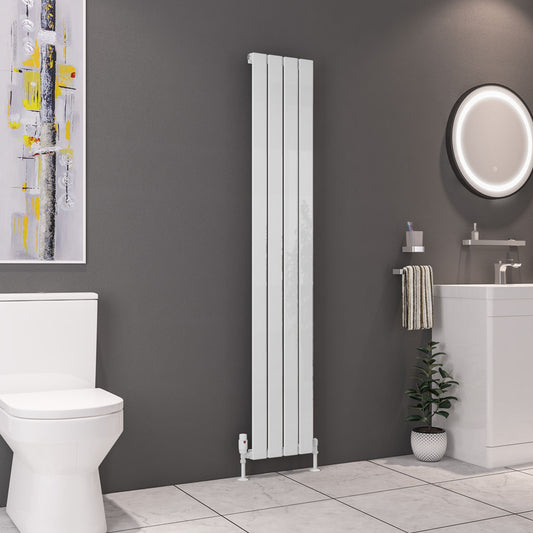 Eastbrook Deddington Gloss White Vertical Single Panel Designer Radiator 1800mm x 310mm 89.0850