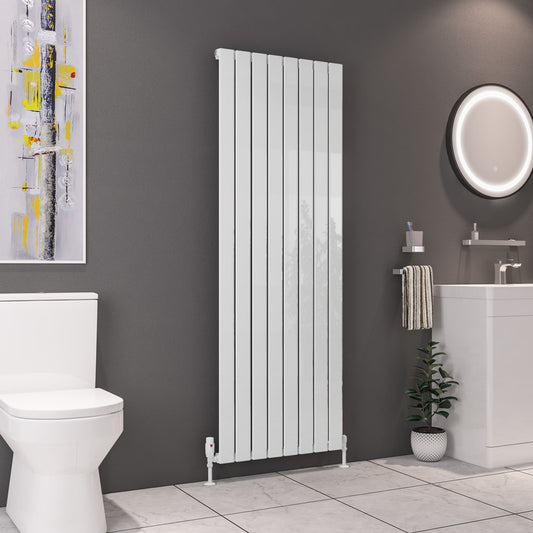 Eastbrook Deddington Gloss White Vertical Single Panel Designer Radiator 1800mm x 630mm 89.0852