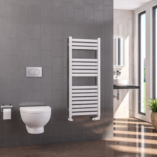 Eastbrook Defford Electric Gloss White Designer Towel Rail 1200mm x 500mm 89.1276-ELE