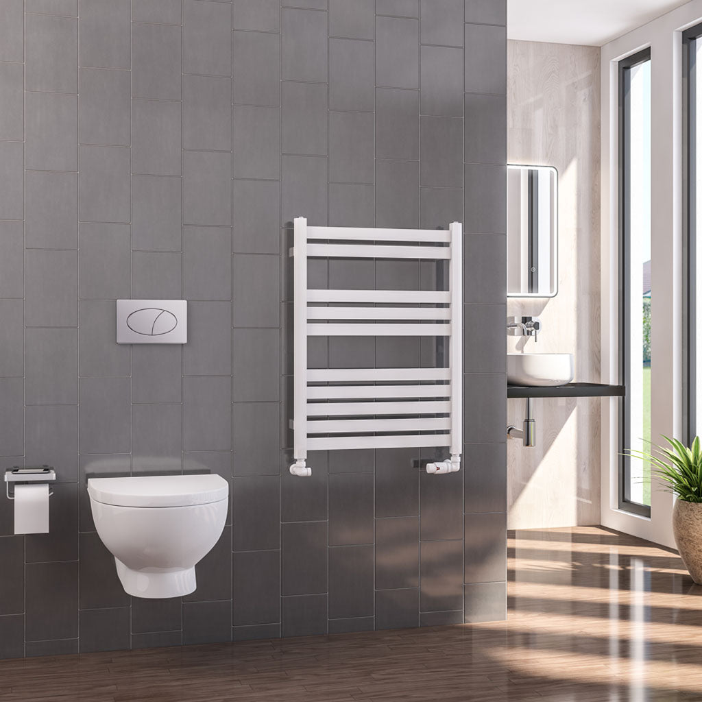 Eastbrook Defford Electric Gloss White Designer Towel Rail 800mm x 600mm 89.1275-ELE
