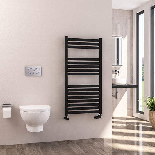 Eastbrook Defford Electric Matt Black Designer Towel Rail 1200mm x 600mm 89.1295-ELE