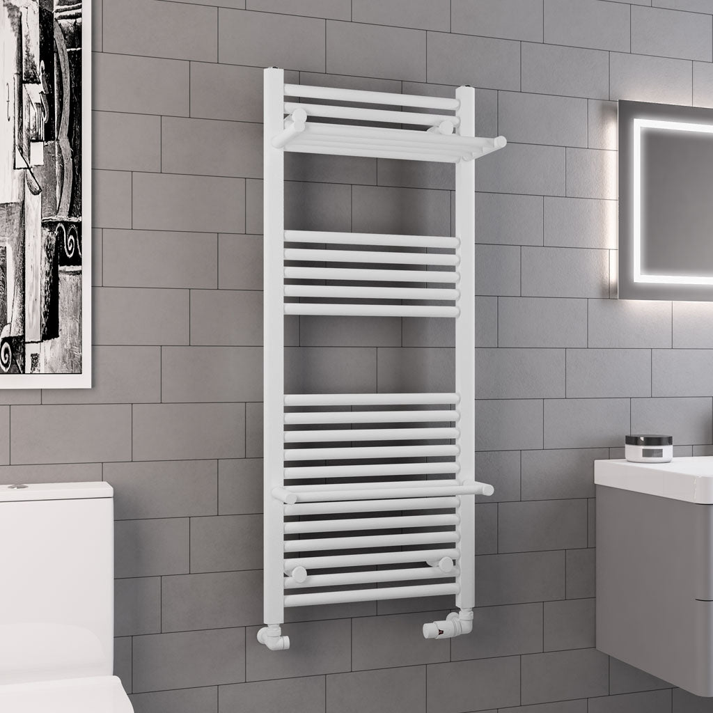 Eastbrook Haddenham Electric Matt White Towel Rail 1200mm x 500mm 61.0068-ELE