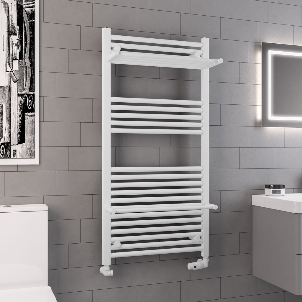 Eastbrook Haddenham Electric Matt White Towel Rail 1200mm x 600mm 61.0069-ELE