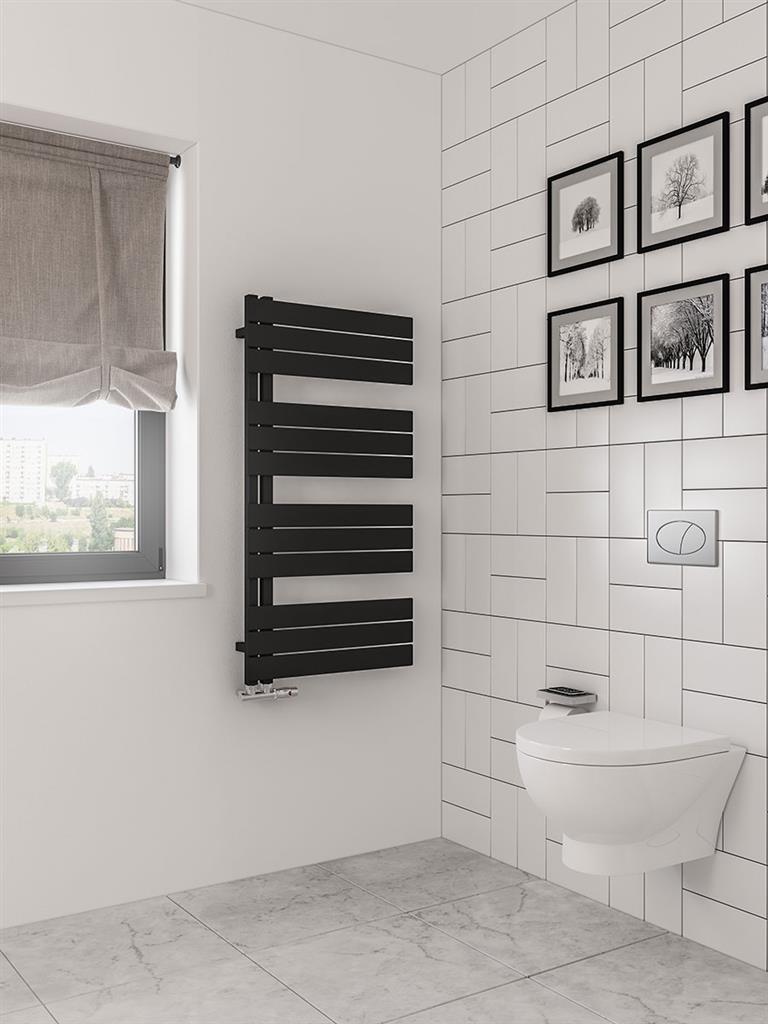 Eastbrook Helmsley Electric Matt Black Designer Towel Rail 1150mm x 600mm 89.0641-ELE