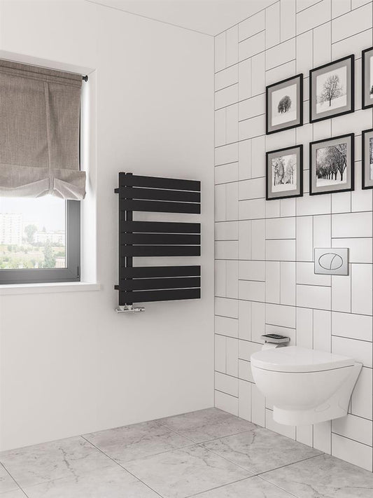 Eastbrook Helmsley Electric Matt Black Designer Towel Rail 800mm x 600mm 89.0639-ELE