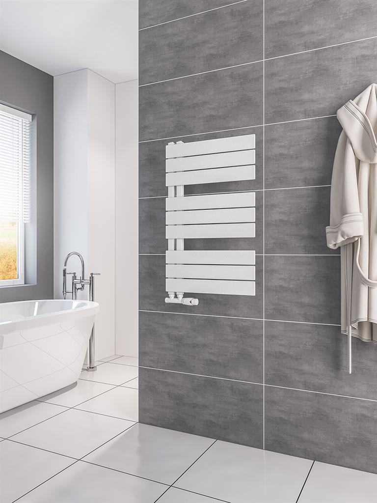 Eastbrook Helmsley Electric Matt White Designer Towel Rail 800mm x 500mm 89.0614-ELE