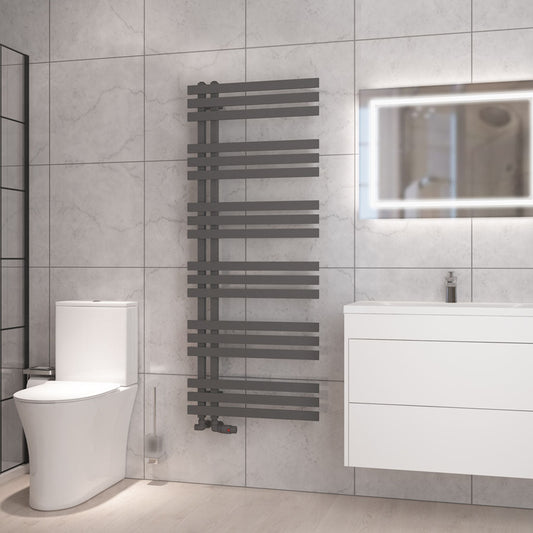 Eastbrook Hurley Electric Matt Anthracite Designer Towel Rail 1500mm x 600mm 89.1736-ELE