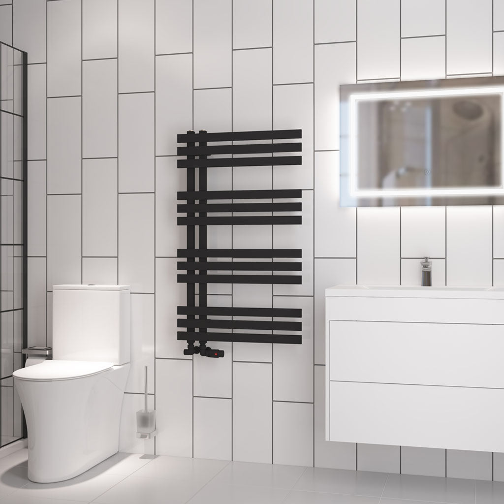 Eastbrook Hurley Electric Matt Black Designer Towel Rail 1000mm x 600mm 89.1726-ELE