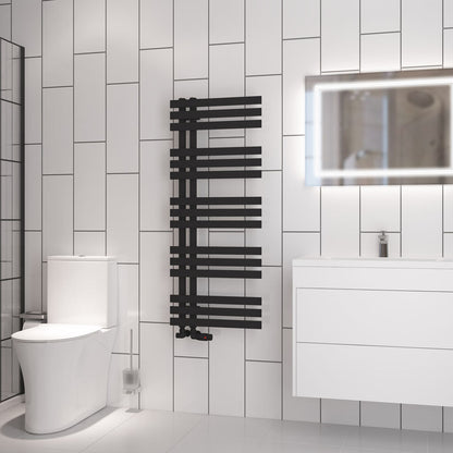 Eastbrook Hurley Electric Matt Black Designer Towel Rail 1200mm x 500mm 89.1713-ELE