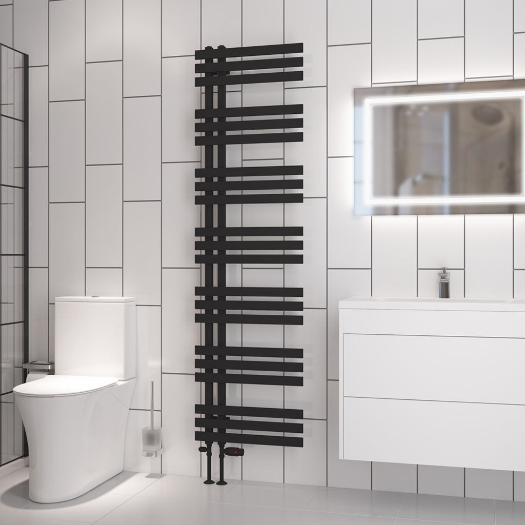 Eastbrook Hurley Electric Matt Black Designer Towel Rail 1800mm x 500mm 89.1715-ELE