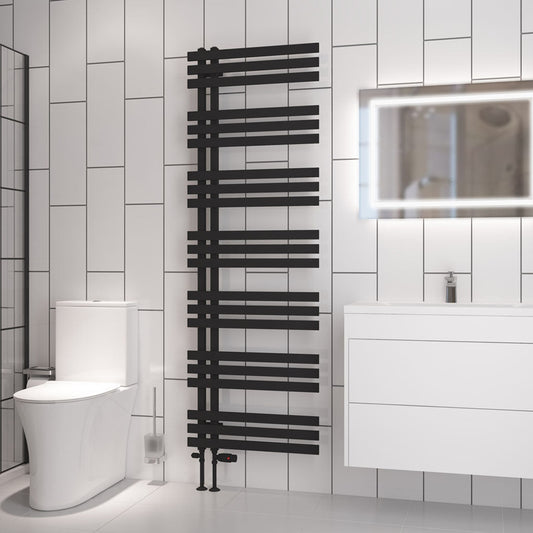Eastbrook Hurley Electric Matt Black Designer Towel Rail 1800mm x 600mm 89.1716-ELE