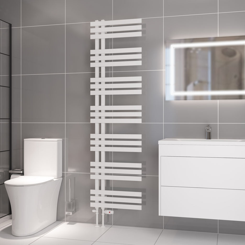 Eastbrook Hurley Electric Matt White Designer Towel Rail 1800mm x 500mm 89.0546-ELE