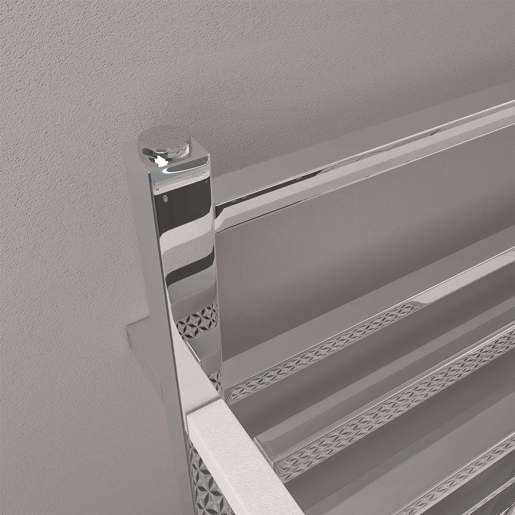 Eastbrook Launton Electric Chrome Towel Rail 1200mm x 500mm Close Up Image 61.0066-ELE