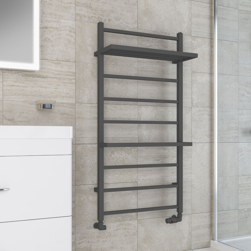 Eastbrook Launton Electric Matt Anthracite Towel Rail 1200mm x 600mm 61.0065-ELE