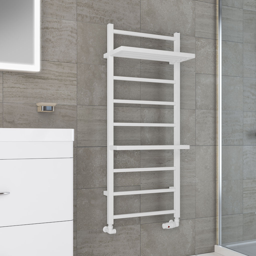 Eastbrook Launton Electric Matt White Towel Rail 1200mm x 500mm 61.0062-ELE