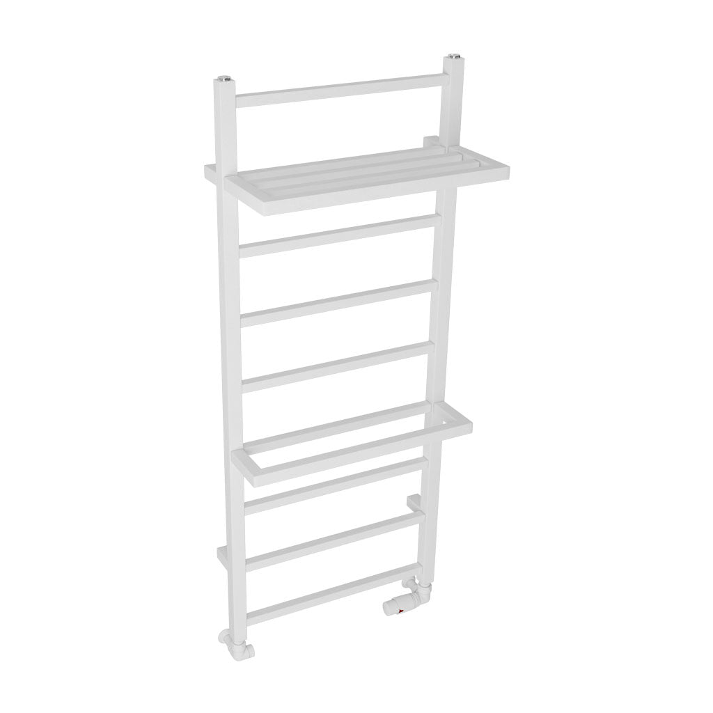 Eastbrook Launton Electric Matt White Towel Rail 1200mm x 500mm Angled Image 61.0062-ELE
