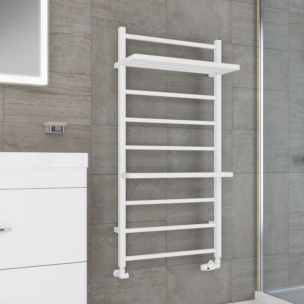 Eastbrook Launton Electric Matt White Towel Rail 1200mm x 600mm 61.0063-ELE