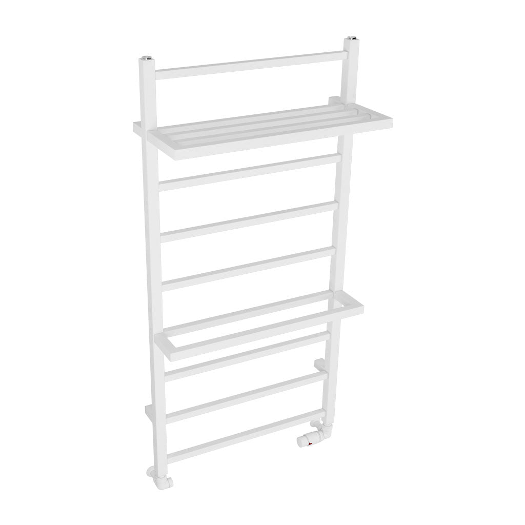Eastbrook Launton Electric Matt White Towel Rail 1200mm x 600mm Angled Image 61.0063-ELE