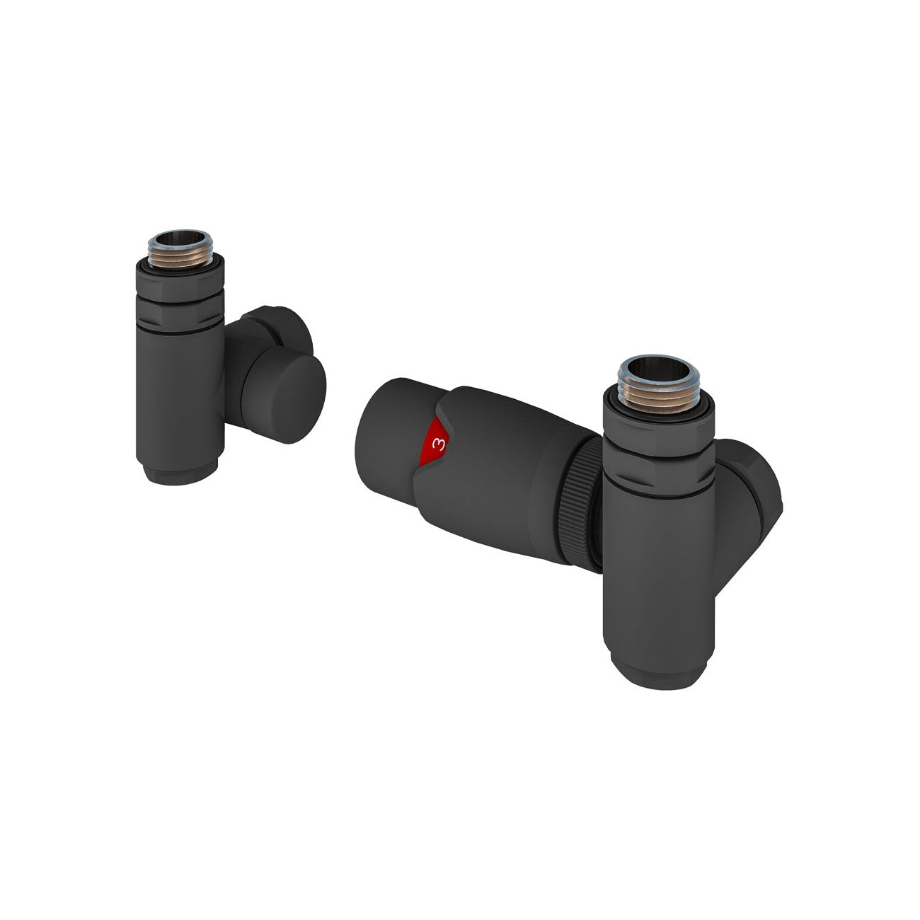 Eastbrook Matt Anthracite 15mm Corner Dual Fuel TRV & Lockshield Valve 54.0027