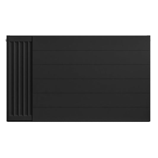 Eastbrook Matt Black Flat Panel Radiator Cover Plate With Lines 600mm High x 1200mm Wide 25.5132