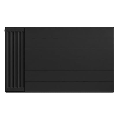 Eastbrook Matt Black Flat Panel Radiator Cover Plate With Lines 600mm High x 400mm Wide 25.5128