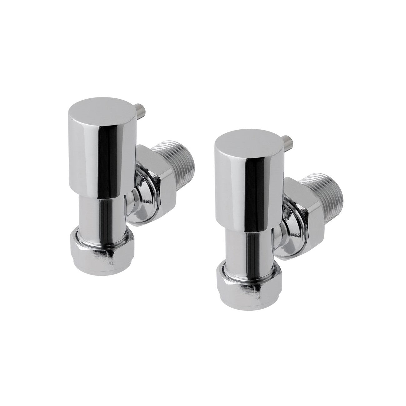 Eastbrook Minimalist Angled Chrome Manual Radiator Valves 15mm (Pair) 41.3004