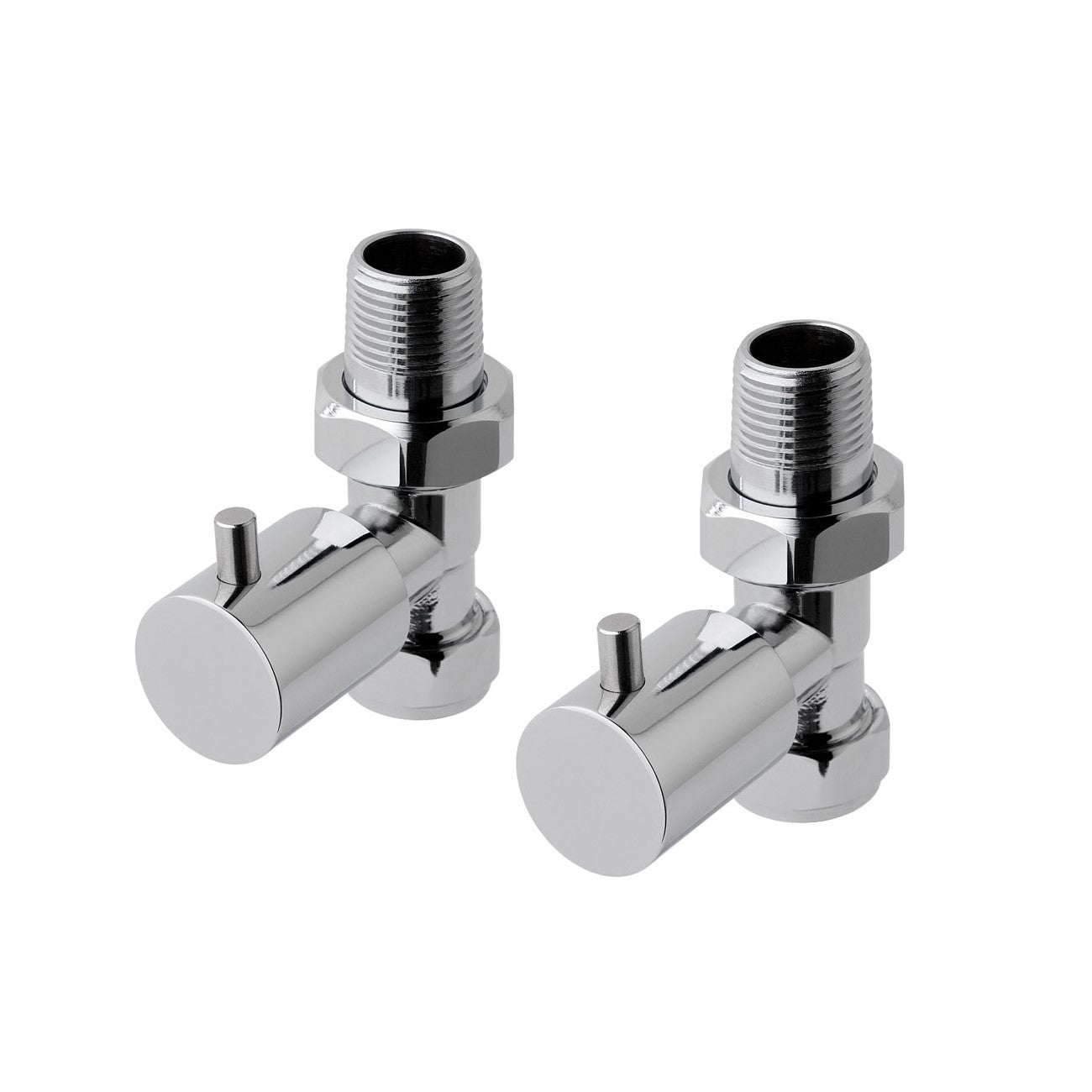 Eastbrook Minimalist Straight Chrome Manual Radiator Valves 15mm (Pair) 41.3005