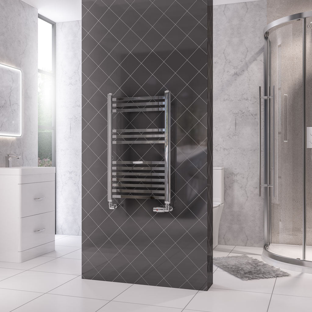 Eastbrook Rion Electric Straight Chrome Towel Rail 800mm x 500mm 89.1689-ELE