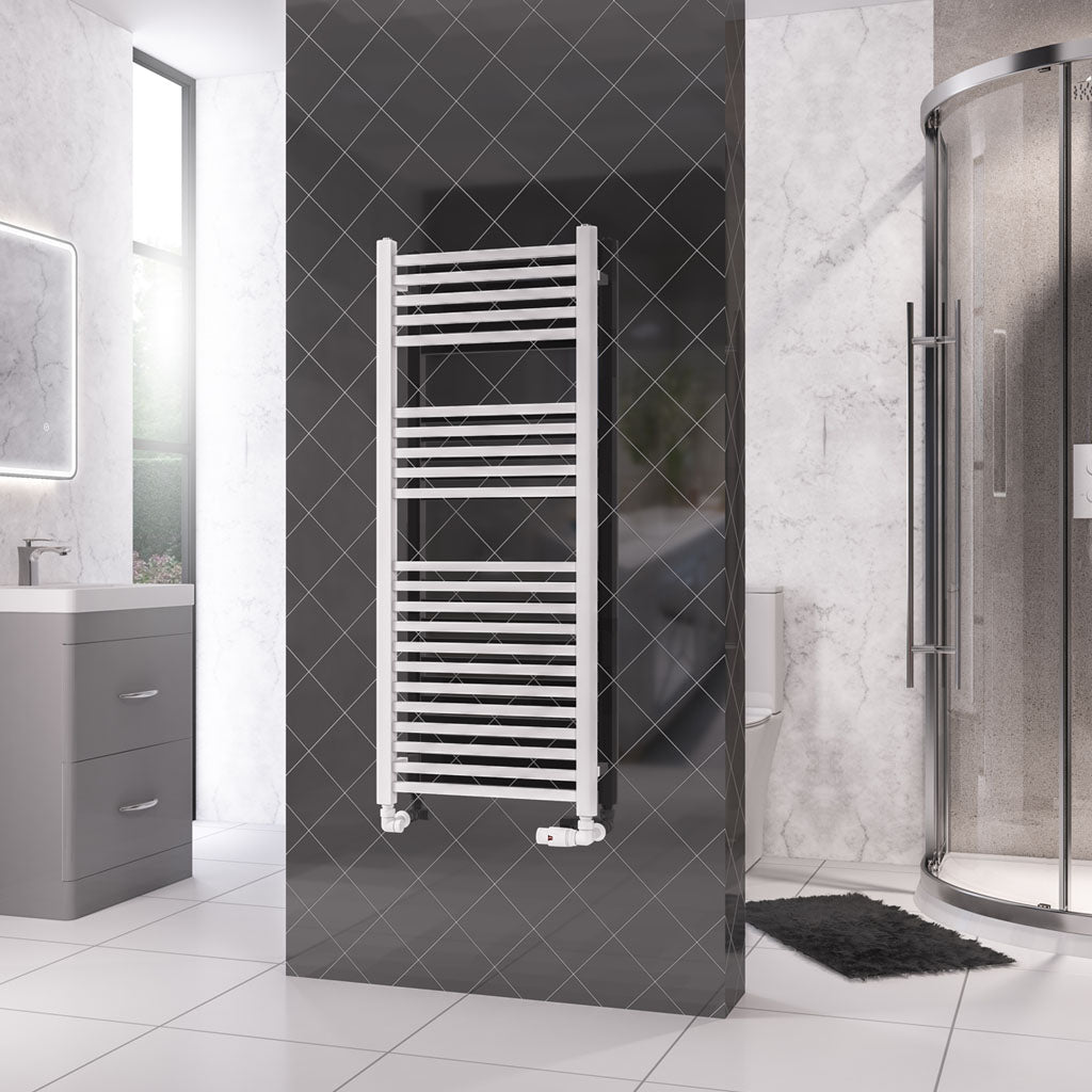 Eastbrook Rion Electric Straight Gloss White Towel Rail 1200mm x 500mm 89.1673-ELE