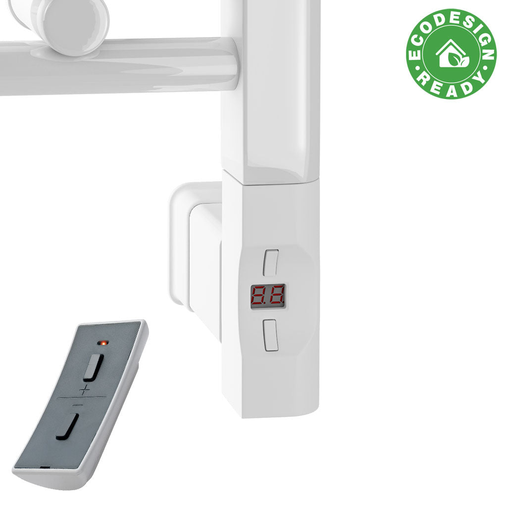 Eastbrook Rion Electric Straight Gloss White Towel Rail 800mm x 500mm 89.1671-ELE-8.338