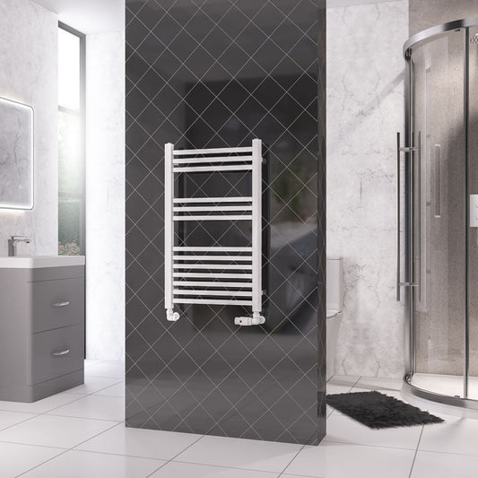 Eastbrook Rion Electric Straight Gloss White Towel Rail 800mm x 500mm 89.1671-ELE