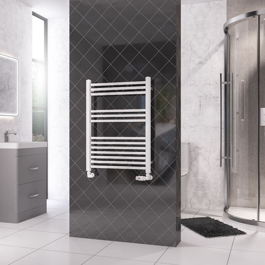 Eastbrook Rion Electric Straight Gloss White Towel Rail 800mm x 600mm 89.1672-ELE
