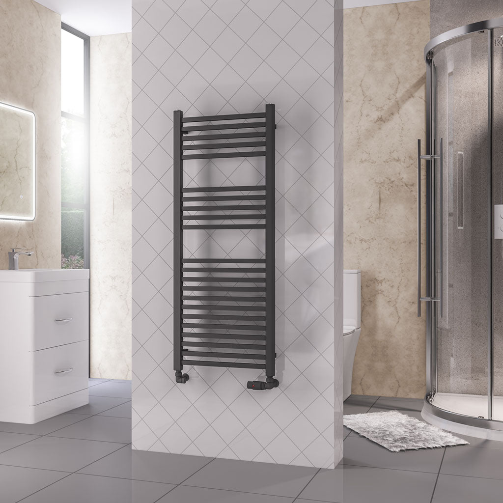 Eastbrook Rion Electric Straight Matt Anthracite Towel Rail 1200mm x 500mm 89.1679-ELE