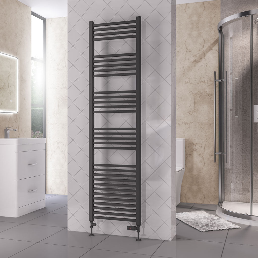Eastbrook Rion Electric Straight Matt Anthracite Towel Rail 1800mm x 500mm 89.1681-ELE