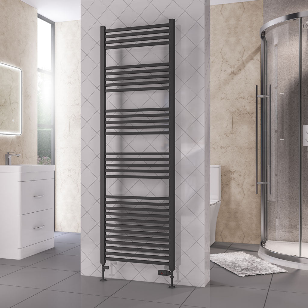 Eastbrook Rion Electric Straight Matt Anthracite Towel Rail 1800mm x 600mm 89.1682-ELE