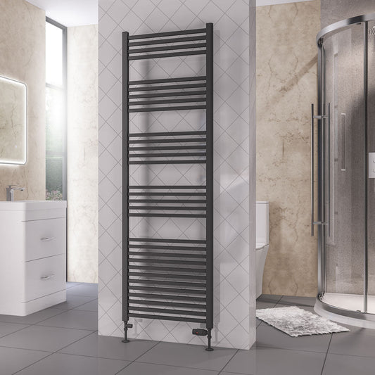 Eastbrook Rion Electric Straight Matt Anthracite Towel Rail 1800mm x 600mm 89.1682-ELE