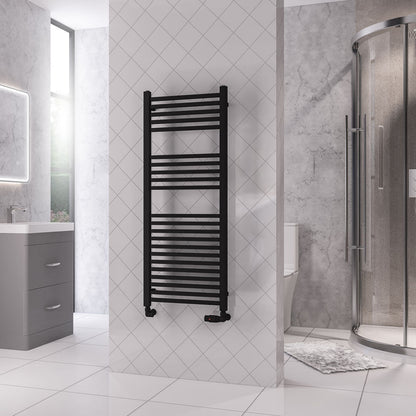 Eastbrook Rion Electric Straight Matt Black Towel Rail 1200mm x 500mm 89.1685-ELE