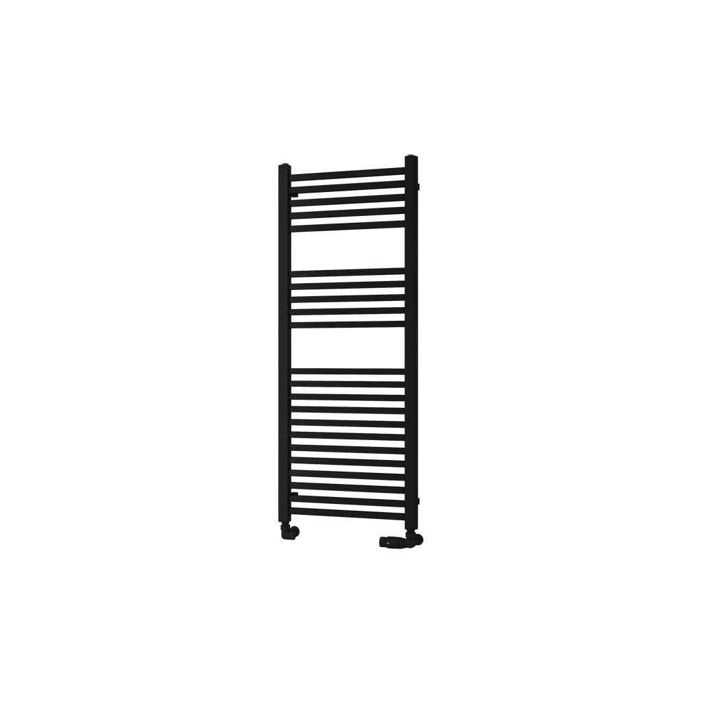 Eastbrook Rion Electric Straight Matt Black Towel Rail 1200mm x 500mm Cut Out Image 89.1685-ELE
