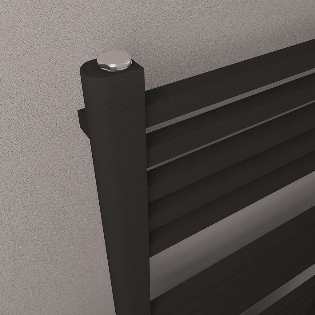 Eastbrook Rion Electric Straight Matt Black Towel Rail 1200mm x 600mm Close Up Image 89.1686-ELE