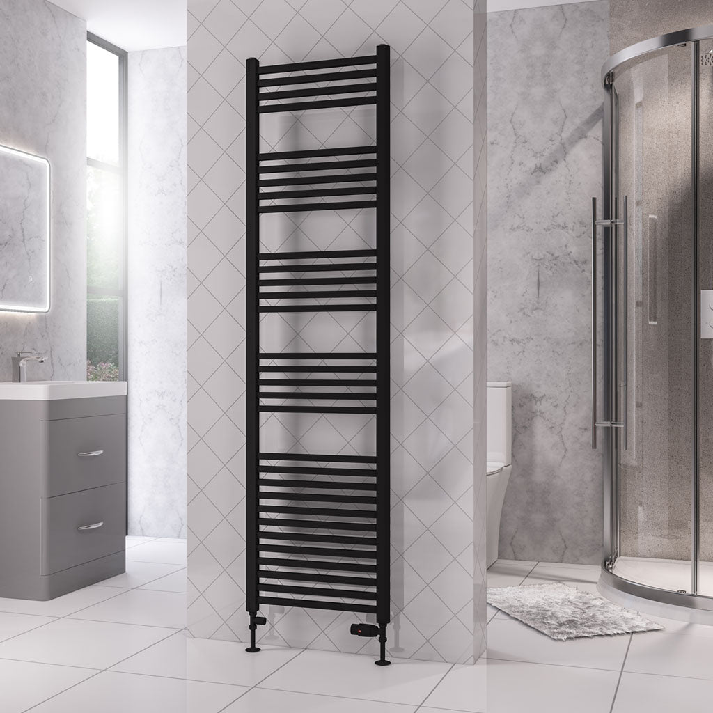 Eastbrook Rion Electric Straight Matt Black Towel Rail 1800mm x 500mm 89.1687-ELE