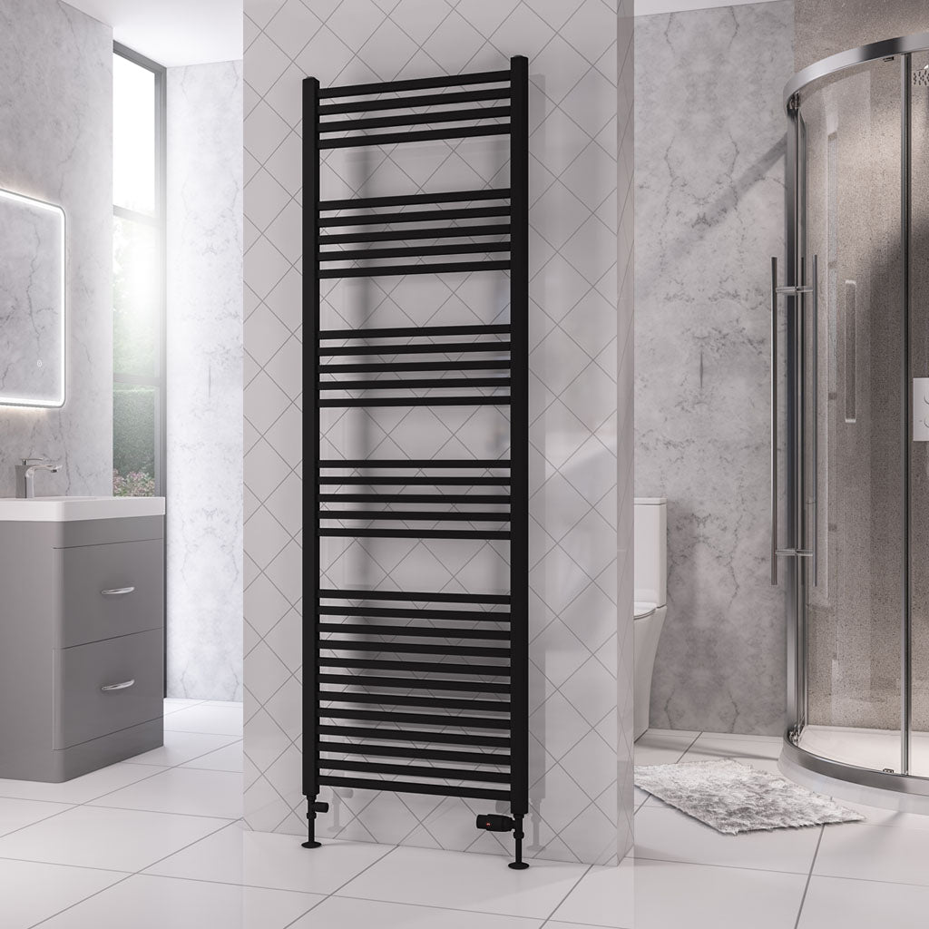 Eastbrook Rion Electric Straight Matt Black Towel Rail 1800mm x 600mm 89.1688-ELE
