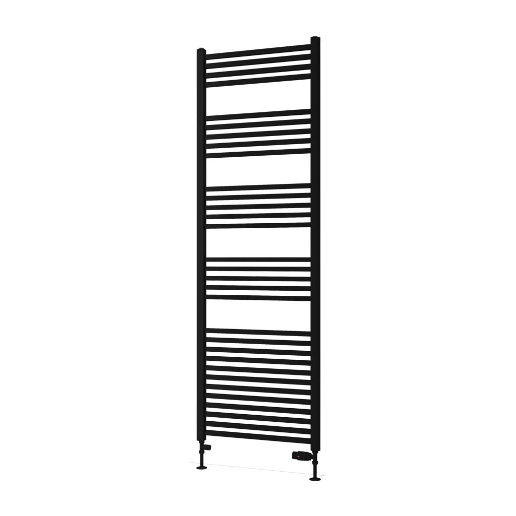 Eastbrook Rion Electric Straight Matt Black Towel Rail 1800mm x 600mm Cut Out Image 89.1688-ELE
