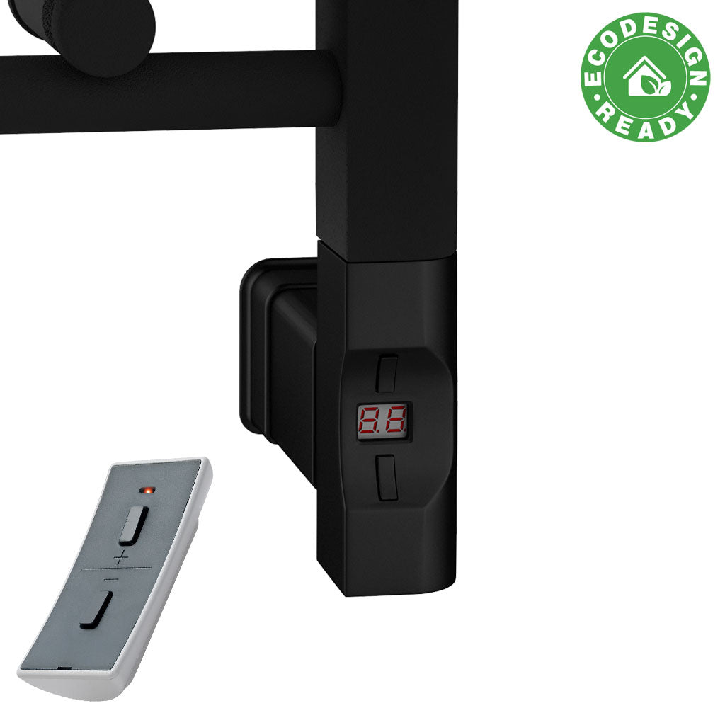 Eastbrook Rion Electric Straight Matt Black Towel Rail 800mm x 500mm 89.1683-ELE-8.349