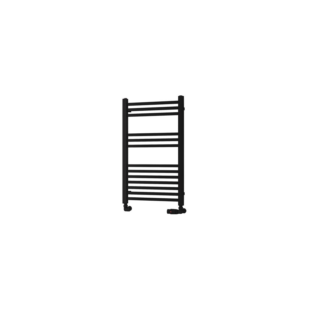 Eastbrook Rion Electric Straight Matt Black Towel Rail 800mm x 500mm Cut Out Image 89.1683-ELE
