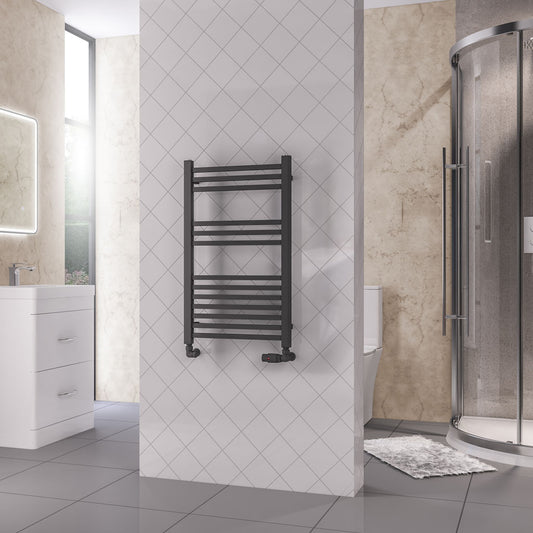 Eastbrook Rion Straight Matt Anthracite Towel Rail 800mm x 500mm 89.1677