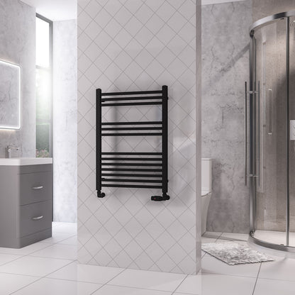 Eastbrook Rion Straight Matt Black Towel Rail 800mm x 600mm 89.1684