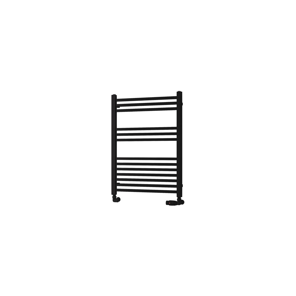 Eastbrook Rion Straight Matt Black Towel Rail 800mm x 600mm Cut Out Image 89.1684