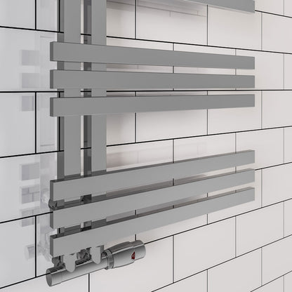 Eastbrook Rizano Electric Polished Stainless Steel Towel Rail 1000mm x 500mm Angled Image 41.0250-ELE