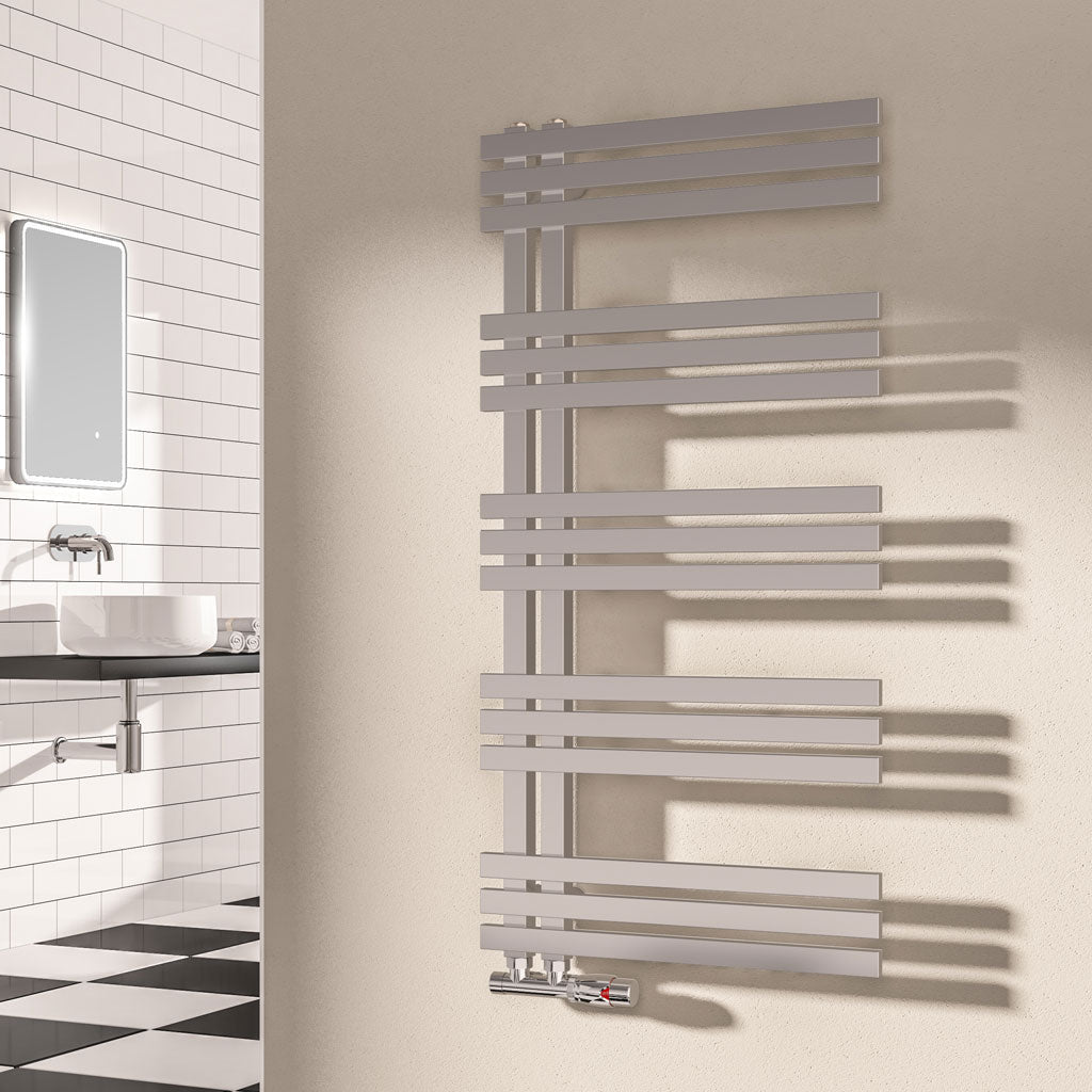 Eastbrook Rizano Electric Polished Stainless Steel Towel Rail 1000mm x 600mm Close Up Image 41.0251-ELE