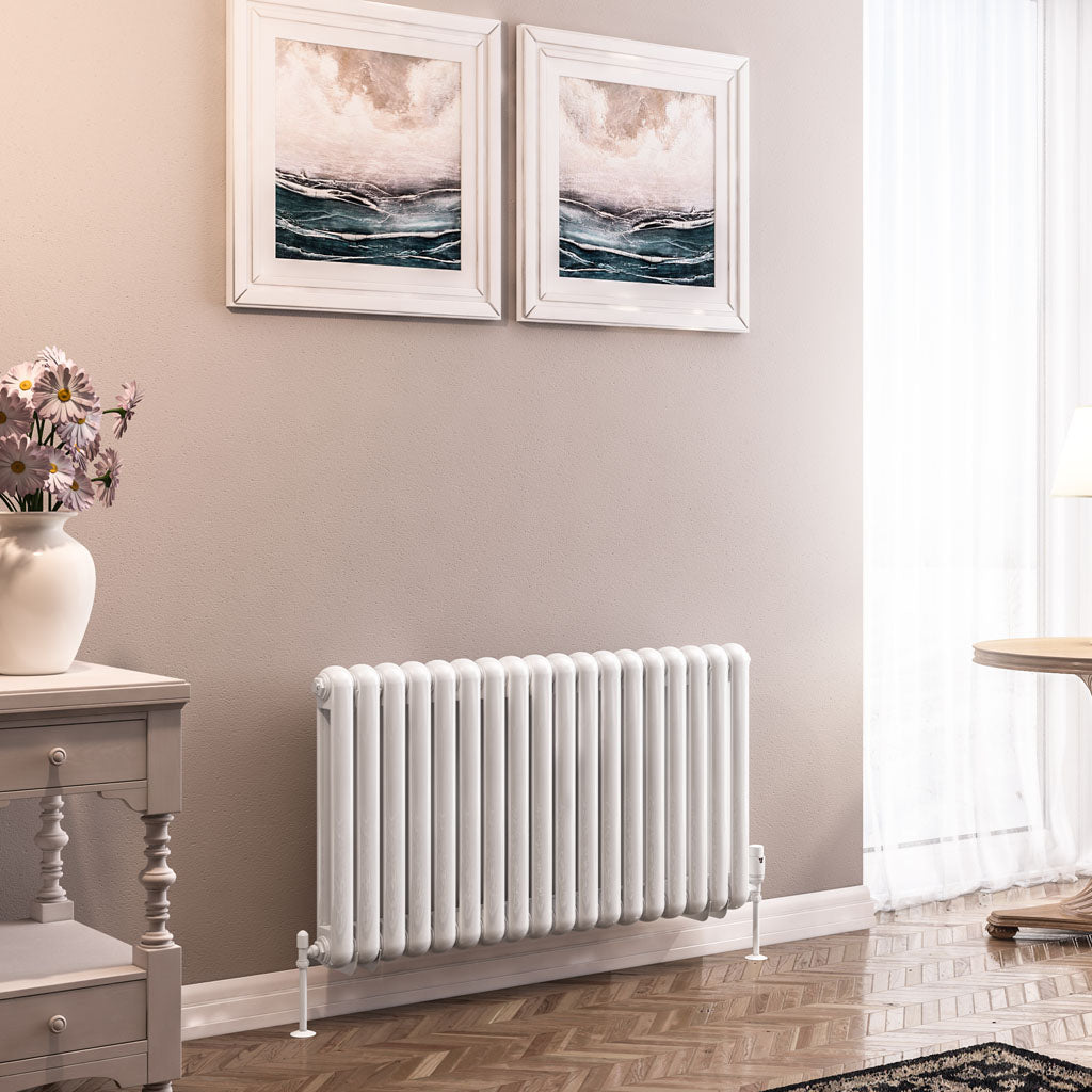 Eastbrook Rubano Electric Horizontal Gloss White 2 Column Radiator 600mm x 1103mm 81.0057-ELE